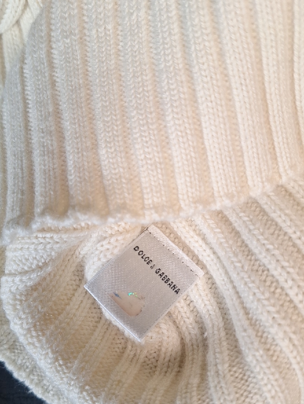 D & G Vintage Y2K Ribbed Funnel Neck Fine Merino Wool Sweater Size XS - Picture 6 of 7